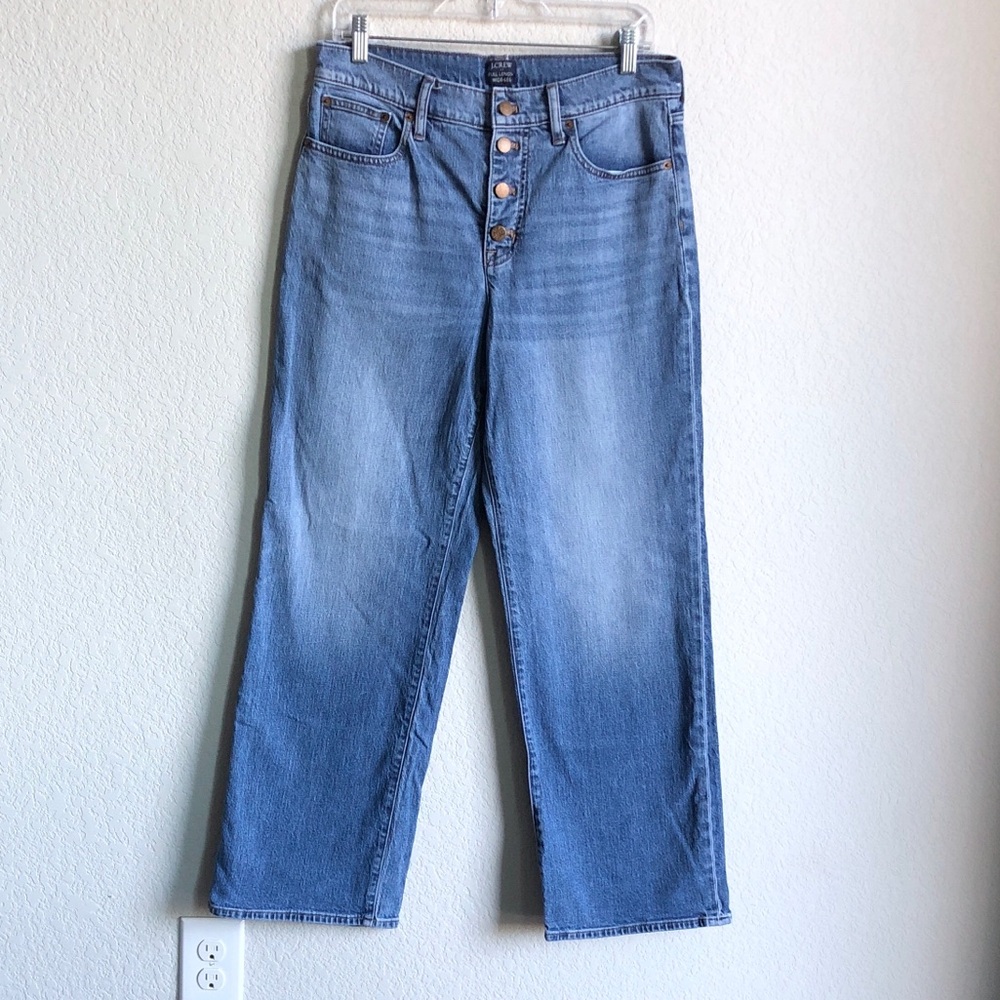 J Crew Wide Leg Full Length Jean Button Fly BT063 29 Denim